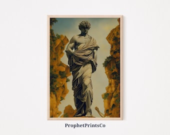 Greek Statue Poster Print | Oil Painting Wall Art | Greece Lover Gift | Ancient Greek Home Décor | Printable Wall Art | DIGITIAL DOWNLOAD