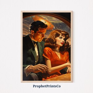 Vintage Horror Art Print | Pulp Art Painting Wall Art | Retro Horror Illustration | Cool Home Décor | Printable Wall Art | Digital Download