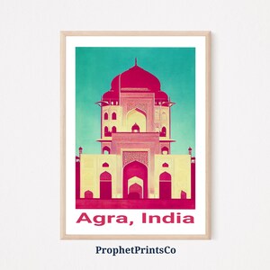 Agra India Cityscape Poster Print | Indian Travel Wall Art | India Art Gift | Taj Mahal Home Décor | Printable Wall Art | DIGITIAL DOWNLOAD