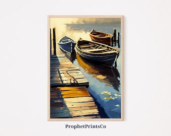 Vintage Coastal Poster Print | Beach House Wall Art | Ocean Art Gift | Nautical Sailboat Home Décor | Printable Wall Art | Digital Download