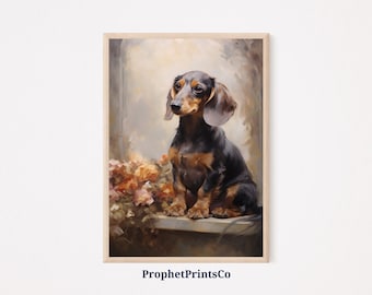 Impresión Dachshund / Dachshund imprimible / Arte del baño / Arte de la pared del perro / Perro Wiener / Regalo Dachshund / Arte de pared imprimible / Descarga digital