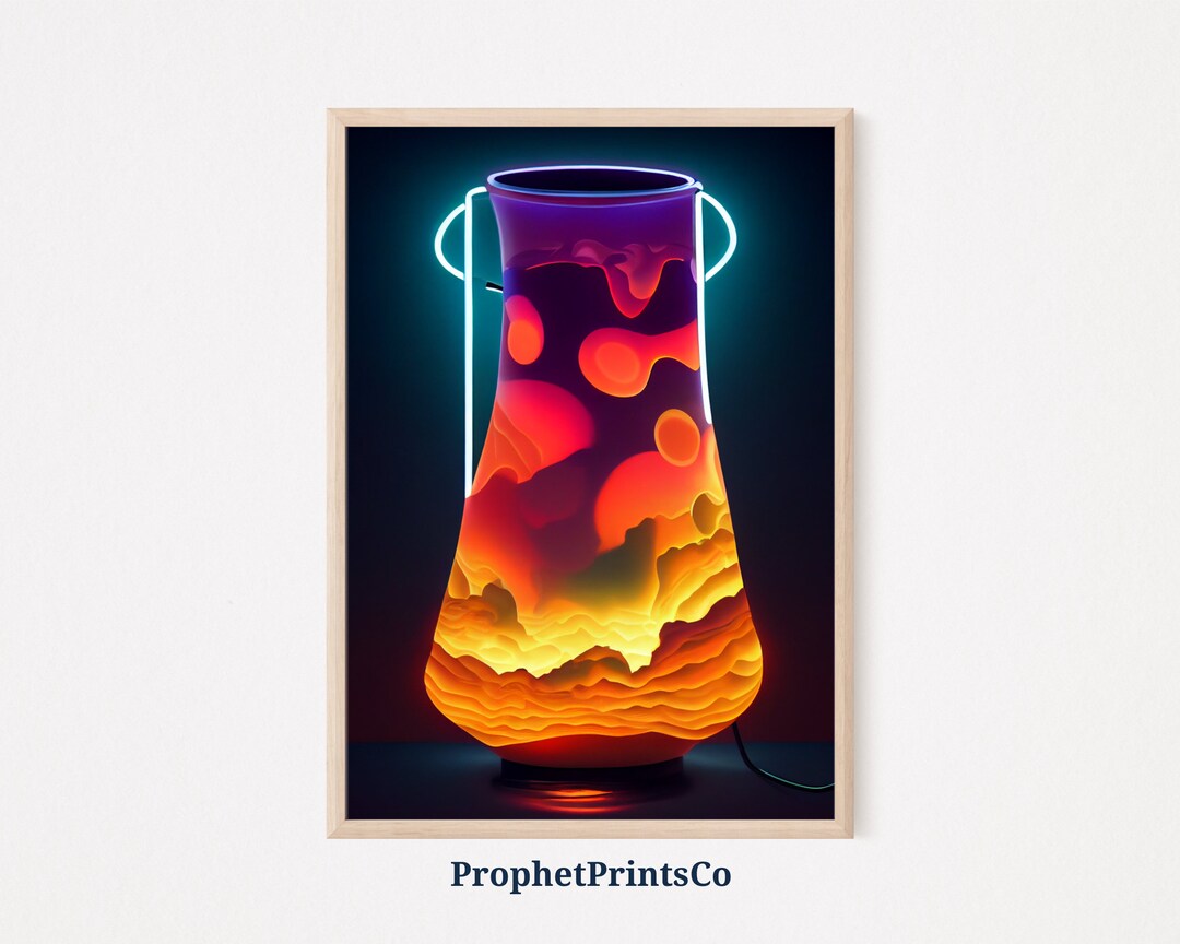 DIGITIAL DOWNLOAD Neon Lava Lamp Poster Print Modern Wall Etsy