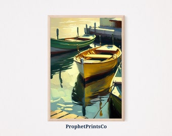 Vintage Coastal Poster Print | Beach House Wall Art | Ocean Art Gift | Nautical Sailboat Home Décor | Printable Wall Art | Digital Download