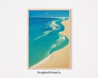Beach Landscape Poster Print | Beach House Wall Art | Beach Lover Gift | Coastal Ocean Home Décor | Printable Wall Art | DIGITIAL DOWNLOAD
