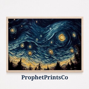 Sternennacht Poster Print | Spirituelle Wandkunst | Natur liebhaber Geschenk | Bunte Nachthimmel Wohndeko | Druckbare Wandkunst | DIGITALER DOWNLOAD