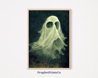Impressão assustador do poster do fantasma do DOWNLOAD de <br> Entrega Rápida? Pintura Fantasma | Halloween para impressão | Decoração vintage de quarto de Halloween