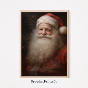 Santa Claus Print | Christmas Wall Decor | Rustic Wall Decor | Festive Holiday Home Decor | Holiday | Printable Wall Art | Digital Download