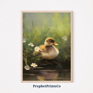 Duck Oil Painting Print | Duck Animal Wall Art | Aesthetic Lake House Art | Farmhouse Home Décor | Printable Wall Art | Digital Download