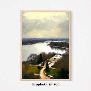 Impression de peinture à l'huile de Washington DC | Art mural de voyage | Cadeau d'art de Washington DC | Décoration intérieure esthétique | Art mural imprimable | Téléchargement numérique