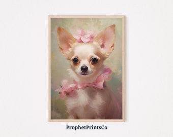 Chihuahua Painting | Chihuahua Mom Gift | Chihuahua Wall Art | Animal Wall Art | Chihuahua Lover Gift | Printable Decor | Digital Download