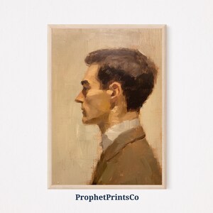 Vintage Man Portrait Oil Painting | Moody Wall Art | Victorian Wall Art | Farmhouse Art Home Décor | Printable Wall Art | Digital Download