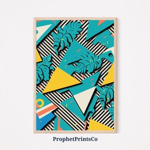 80s Abstract Poster Print | Retro Nostalgia Wall Art | 80s Lover Gift | Trendy Synthwave Home Décor | Printable Wall Art | DIGITIAL DOWNLOAD