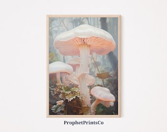 Aesthetic Mushroom Print | Autumn Print | Vintage Mushroom Poster | Cottagecore Decor | Fungi Art | Printable Wall Art | Digital Download