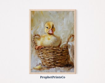 Leuke posterafdruk eend | Muurkunst kinderkamer | Cadeau dierenliefhebber | Kinderkamerdecoratie | Afdrukbare muurkunst | Digitale download