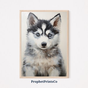 Siberian Husky Druck | Tier Wand Kunst | Niedlicher Husky Welpe Print | Hundeliebhaber Geschenk | Welpen Kinderzimmer Kunst | Druckbare Wandkunst | Digitaler Download