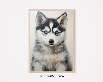 Siberian Husky Print | Animal Wall Art | Cute Husky Puppy Print | Dog Lover Gift | Puppy Nursery Art | Printable Wall Art | Digital Download