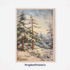 Pine Trees Print | Forest Print | Pine Tree Forest Wall Art | Winter Wall Decor | Winter Pine Forest | Printable Wall Art | Digital Download