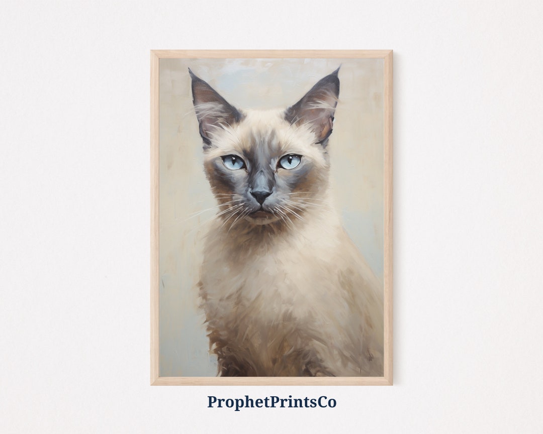Siamese Cat Wall Art Cat Wall Decor Siamese Cat Lover Gift Etsy