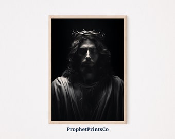 Jesus Portrait | Black And White Art | Picture Of Jesus | Jesus Christ Art | Christian Art Printable | Printable Wall Art | Digital Download