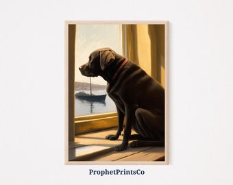 Black Lab Oil Painting Poster Print / Modern Dog Wall Art / Regalo per gli amanti dei cani / Pet Home Décor / Printable Wall Art / DIGITIAL DOWNLOAD