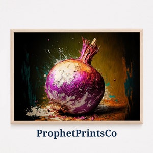 Purple Onion Poster Print | Retro Kitchen Wall Art | Onion Lover Gift | Modern Vegetable Home Décor | Printable Wall Art | DIGITIAL DOWNLOAD