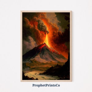 Cópia do cartaz da pintura do vulcão de &lt;br&gt; Entrega Rápida? Arte de parede havaiana vintage | Presente para amante de lava | Decoração de casa no Havaí | Arte de parede para impressão | DOWNLOAD DIGITAL