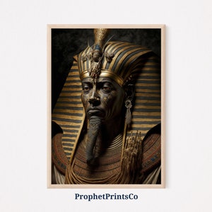 Egyptian Pharaoh Poster Print | Tutankhamun Wall Art | Egypt Lover Gift | Oil Painting Home Décor | Printable Wall Art | DIGITIAL DOWNLOAD