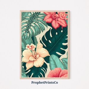 Hawaiian Abstract Poster Print | Tropical Hawaii Wall Art | Travel Gift | Beach House Home Décor | Printable Wall Art | DIGITIAL DOWNLOAD