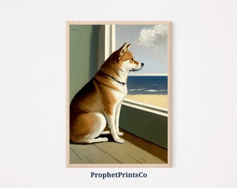 Shiba Inu Oil Painting Poster Print | Modern Dog Wall Art | Shiba Inu Lover Gift | Shiba Home Décor | Printable Wall Art | DIGITIAL DOWNLOAD