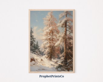 Pine Trees Print | Forest Print | Pine Tree Forest Wall Art | Winter Wall Decor | Winter Pine Forest | Printable Wall Art | Digital Download