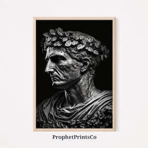 Julius Caesar Poster Print | Roman Emperor Wall Art | Ancient Rome Gift | Black And White Home Décor | Printable Wall Art | Digital Download