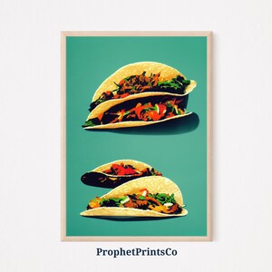 DIGITIAL DOWNLOAD Original Taco Poster Print | Hispanic Wall Art | Taco Lover Gift | Taco Tuesday | Kitchen Home Décor | Printable Wall Art