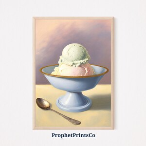 Vintage Ice Cream Poster Print | Retro Kitchen Wall Art | Aesthetic Artwork Gift | Unique Home Décor | Printable Wall Art | Digital Download