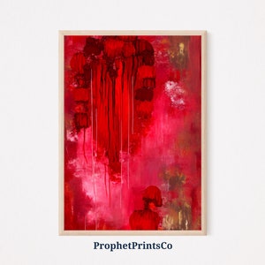 Abstract Red Poster Print | Ruby Red Wall Art | Red Painting Gift | Modern Contemporary Home Décor | Printable Wall Art | DIGITIAL DOWNLOAD