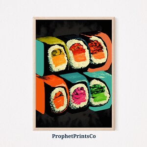 Sushi Pop Art Poster Print | Cute Kitchen Wall Art | Sushi Lover Gift | Japanese Food Home Décor | Printable Wall Art | DIGITIAL DOWNLOAD