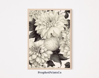 Floral Pattern Art Print | Botanical Wall Art | Vintage Floral Print | Flower Market Home Décor | Printable Wall Art | Digital Download