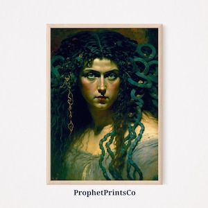 Medusa Poster Print | Vintage Oil Painting Wall Art | Feminist Gift | Greek Mythology Home Décor | Printable Wall Art | DIGITIAL DOWNLOAD