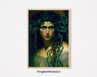 Medusa Poster Print | Vintage Oil Painting Wall Art | Feminist Gift | Greek Mythology Home Décor | Printable Wall Art | DIGITIAL DOWNLOAD