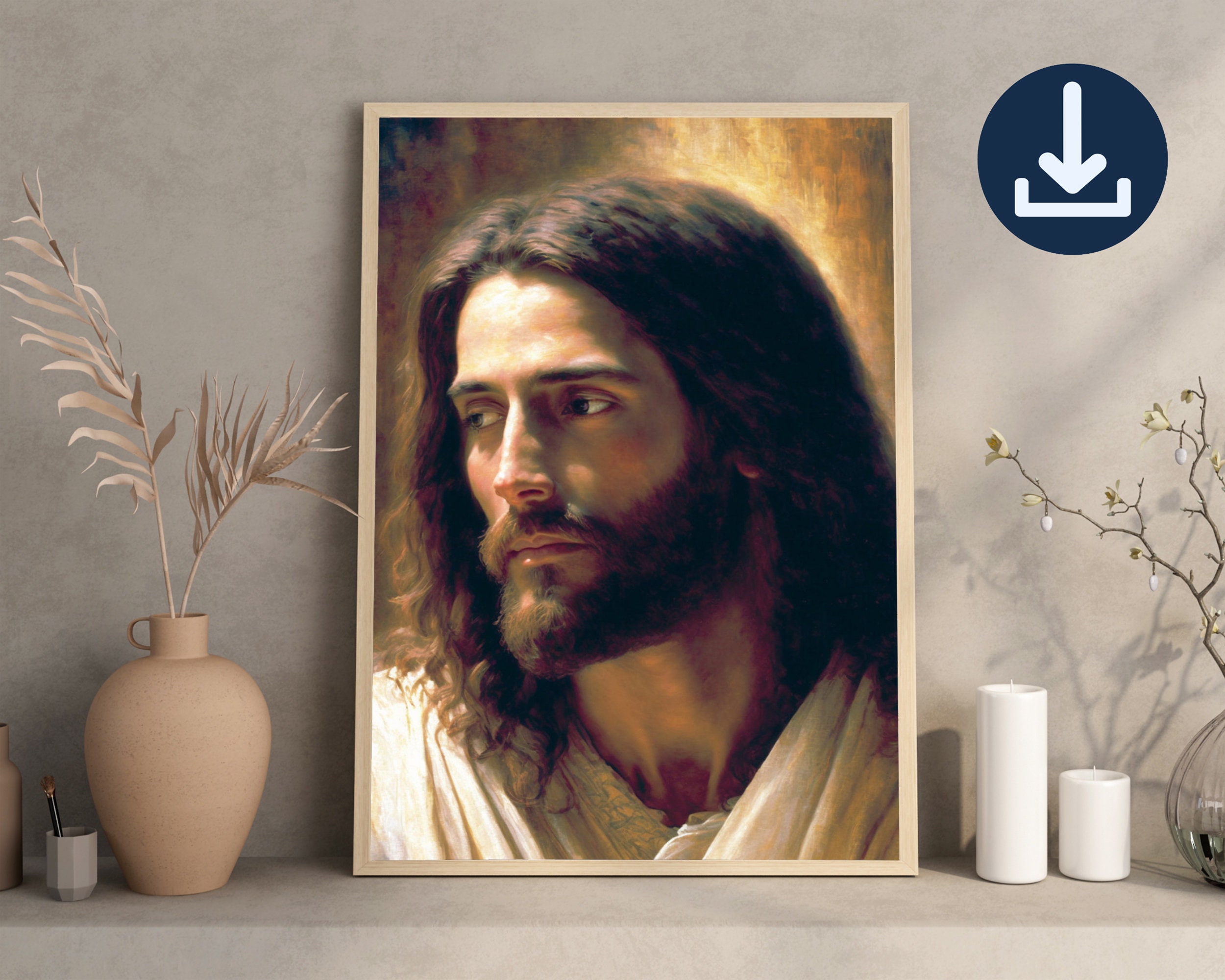 Jesus Christ Poster Print Farmhouse Wall Art Christian Religious