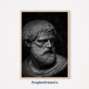 Aristotle Poster Print | Monochrome Wall Art | Greek Philosophy Gift | Ancient Greece Home Décor | Printable Wall Art | DIGITIAL DOWNLOAD