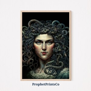 Medusa Poster Print | Vintage Oil Painting Wall Art | Feminist Gift | Greek Mythology Home Décor | Printable Wall Art | DIGITIAL DOWNLOAD