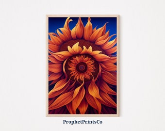 DIGITIAL DOWNLOAD Sunflower Poster Print / Kitchen Wall Art / Housewarming Gift / Farmhouse Room Décor / Sunflower Art Print