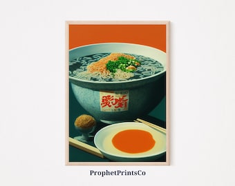 DIGITIAL DOWNLOAD Ramen Noodles Poster Print | Japanese Ramen Wall Art | Ramen Noodle Lover Gift | Kitchen Room Décor | Printable Wall Art