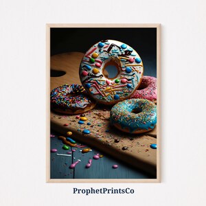 Donuts Painting Poster Print | Modern Kitchen Wall Art | Food Lover Gift | Doughnut Home Décor | Printable Wall Art | DIGITIAL DOWNLOAD