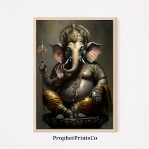 Ganesh Oil Painting Poster Print | Hindu God Wall Art | Religious Art Gift | Indian Gods Home Décor | Printable Wall Art | DIGITIAL DOWNLOAD