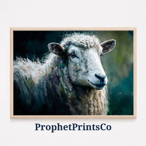 Sheep Painting Print | Original Farmhouse Wall Art | Gift For Sheep Lover | Farm Animal Home Décor | Printable Wall Art | DIGITIAL DOWNLOAD