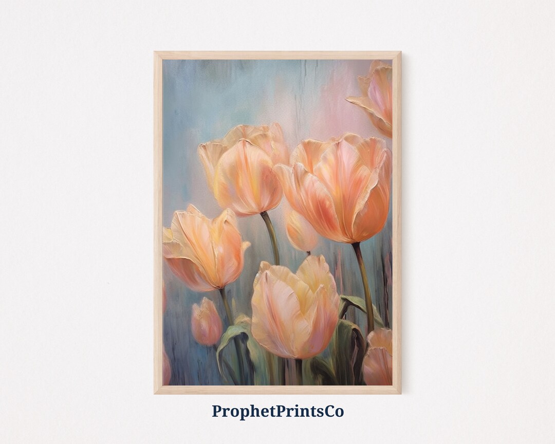 Tulip Oil Painting Print | Flower Market Poster | Botanical Wall Art ...