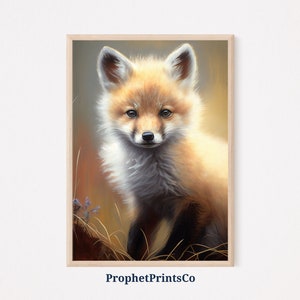Baby Fox Poster Print | Fox Nursery Wall Art | Fox Lover Gift | Cute Woodland Animal Home Décor | Printable Wall Art | Digital Download