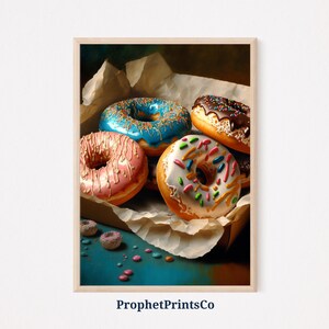 Donuts Painting Poster Print | Modern Kitchen Wall Art | Food Lover Gift | Doughnut Home Décor | Printable Wall Art | DIGITIAL DOWNLOAD