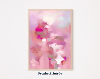 Impression d'affiche abstraite rose | Art mural contemporain | Cadeau d'amant rose | Décoration Boho Pastel Rose | Art mural imprimable | TÉLÉCHARGEMENT NUMÉRIQUE